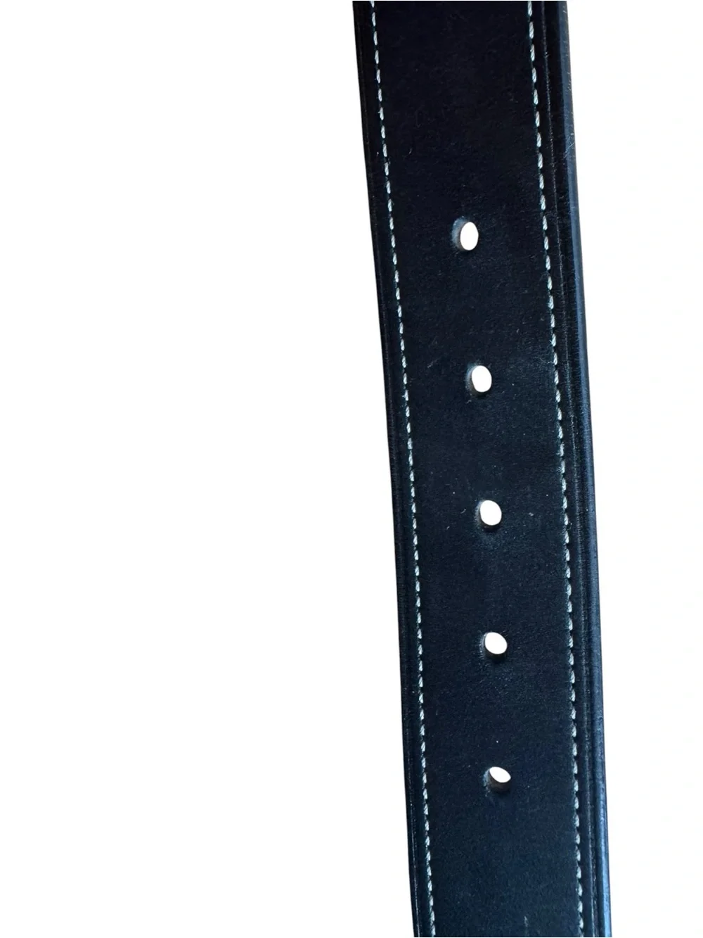 Vintage COACH 90009 Men's Black Leather Belt Contrast Stitch Silver Buckle 38
